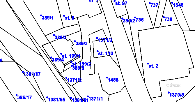Parcela st. 110 v KÚ Radešínská Svratka, Katastrální mapa