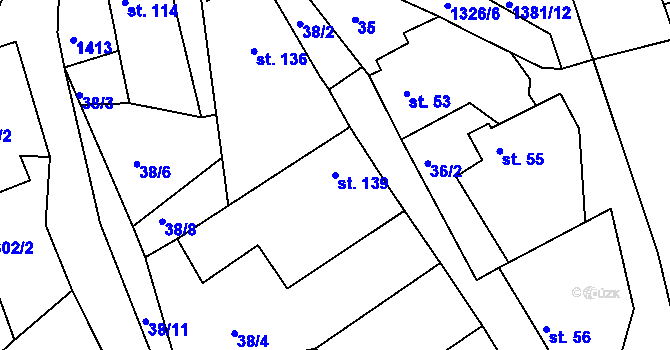 Parcela st. 139 v KÚ Radešínská Svratka, Katastrální mapa
