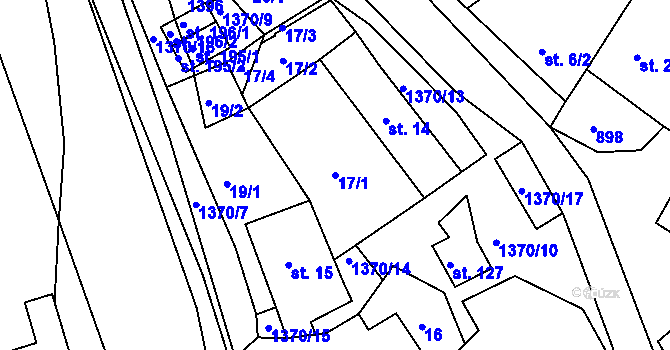 Parcela st. 17/1 v KÚ Radešínská Svratka, Katastrální mapa