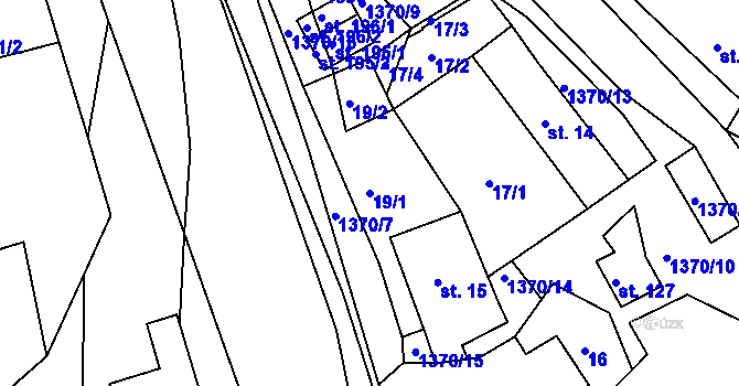Parcela st. 19/1 v KÚ Radešínská Svratka, Katastrální mapa