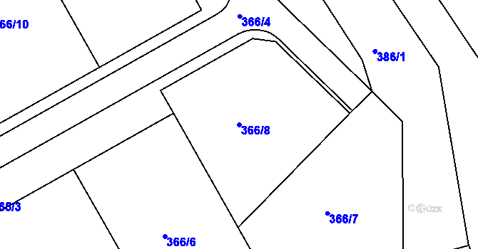 Parcela st. 366/8 v KÚ Radešínská Svratka, Katastrální mapa