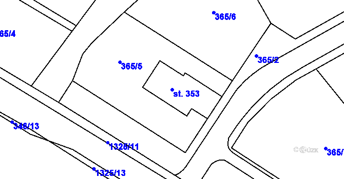 Parcela st. 353 v KÚ Radešínská Svratka, Katastrální mapa