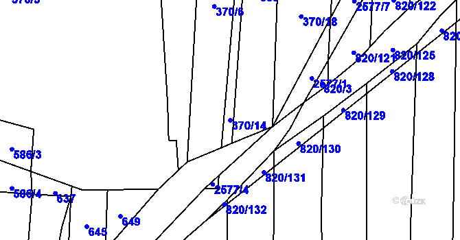 Parcela st. 370/14 v KÚ Radětice u Bechyně, Katastrální mapa