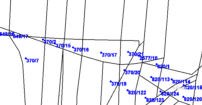 Parcela st. 370/17 v KÚ Radětice u Bechyně, Katastrální mapa