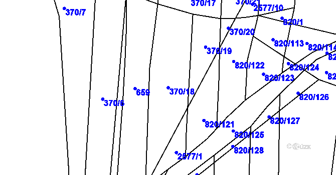 Parcela st. 370/18 v KÚ Radětice u Bechyně, Katastrální mapa