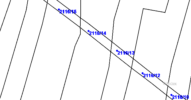 Parcela st. 2164/57 v KÚ Radětice u Bechyně, Katastrální mapa