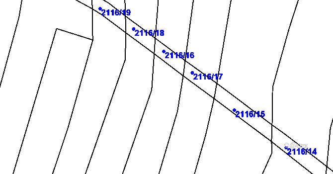Parcela st. 2164/59 v KÚ Radětice u Bechyně, Katastrální mapa