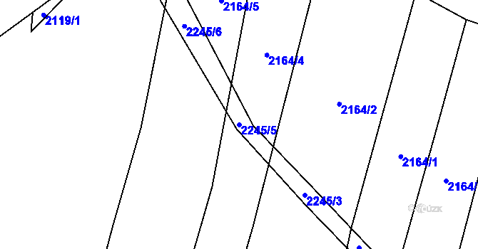 Parcela st. 2245/5 v KÚ Radětice u Bechyně, Katastrální mapa