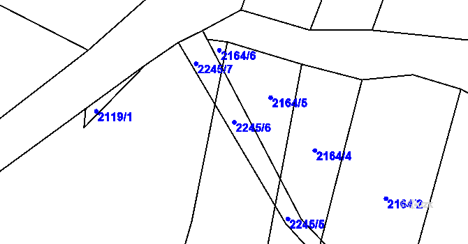 Parcela st. 2245/6 v KÚ Radětice u Bechyně, Katastrální mapa