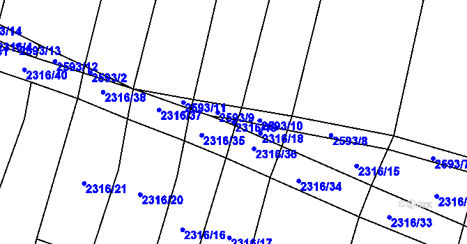 Parcela st. 2316/19 v KÚ Radětice u Bechyně, Katastrální mapa