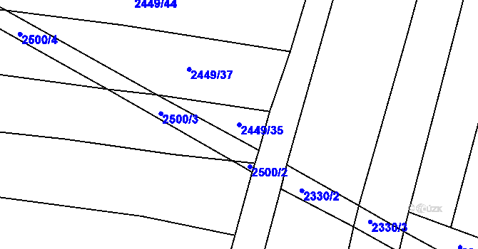 Parcela st. 2449/35 v KÚ Radětice u Bechyně, Katastrální mapa