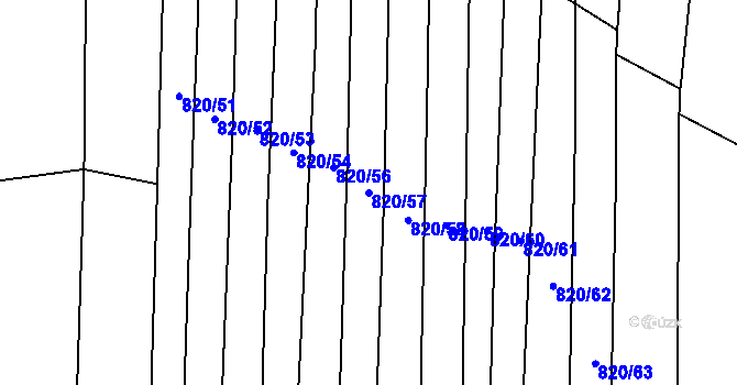 Parcela st. 820/57 v KÚ Radětice u Bechyně, Katastrální mapa