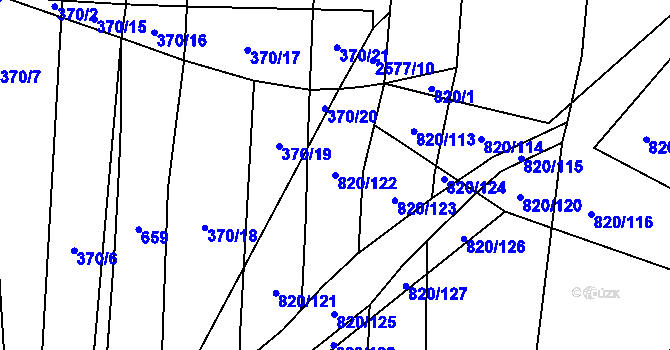 Parcela st. 820/122 v KÚ Radětice u Bechyně, Katastrální mapa