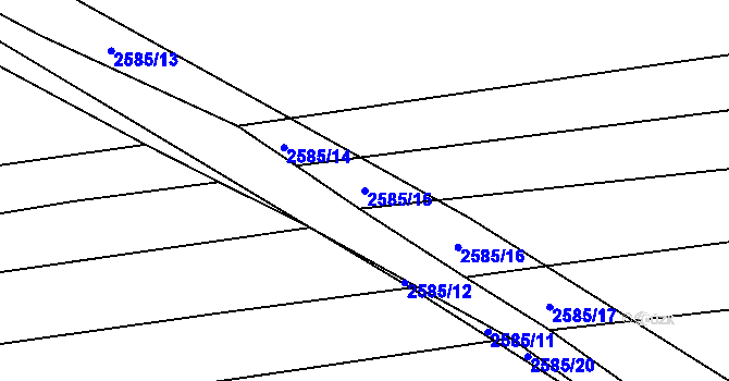 Parcela st. 2585/15 v KÚ Radětice u Bechyně, Katastrální mapa