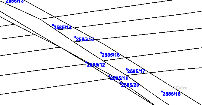 Parcela st. 2585/16 v KÚ Radětice u Bechyně, Katastrální mapa