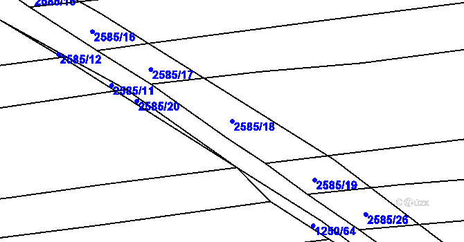 Parcela st. 2585/18 v KÚ Radětice u Bechyně, Katastrální mapa