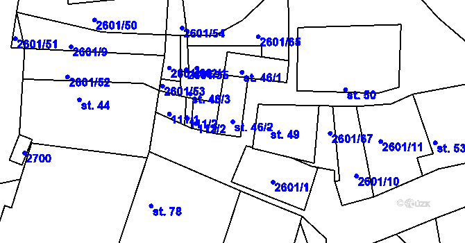 Parcela st. 46/2 v KÚ Radětice u Bechyně, Katastrální mapa