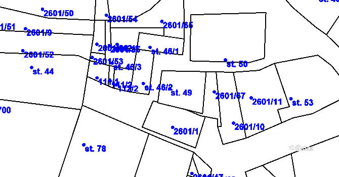 Parcela st. 49 v KÚ Radětice u Bechyně, Katastrální mapa