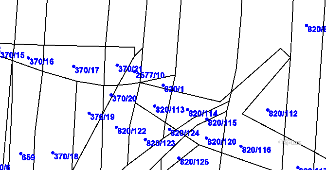 Parcela st. 820/1 v KÚ Radětice u Bechyně, Katastrální mapa
