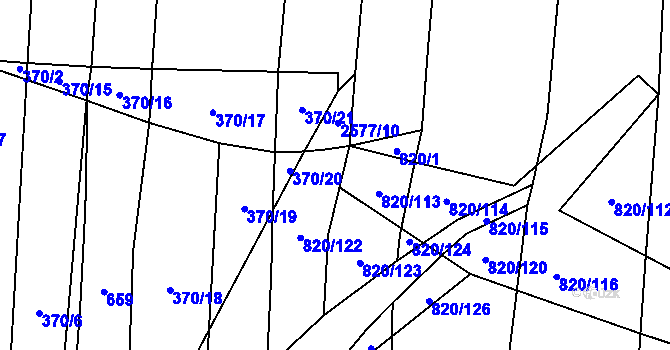 Parcela st. 820/2 v KÚ Radětice u Bechyně, Katastrální mapa