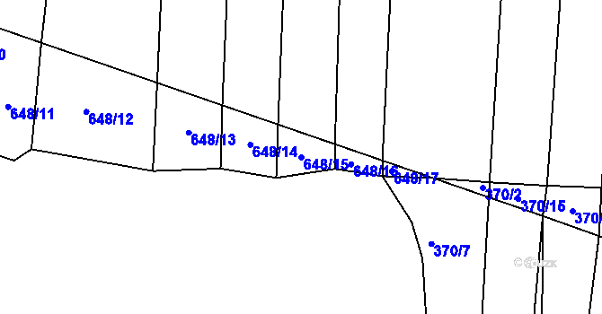 Parcela st. 648/15 v KÚ Radětice u Bechyně, Katastrální mapa