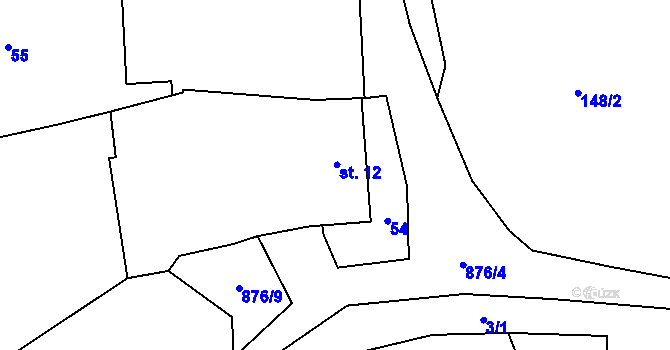 Parcela st. 12 v KÚ Libotyně, Katastrální mapa