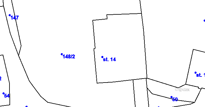 Parcela st. 14 v KÚ Libotyně, Katastrální mapa