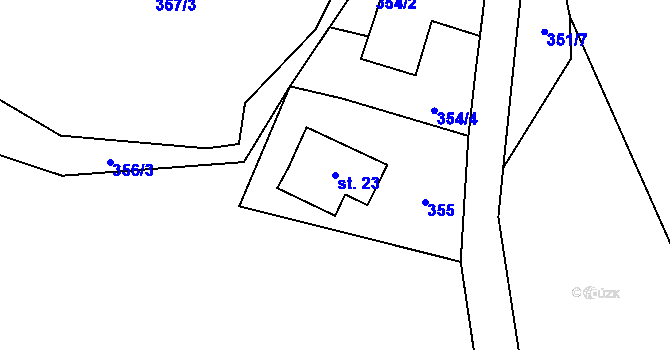 Parcela st. 23 v KÚ Libotyně, Katastrální mapa