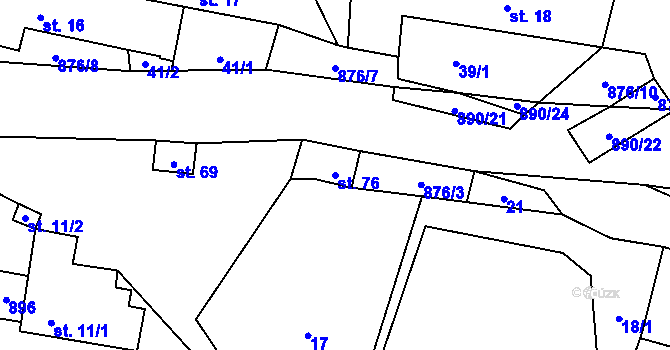 Parcela st. 76 v KÚ Libotyně, Katastrální mapa