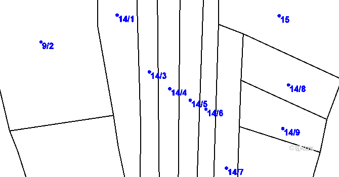 Parcela st. 14/4 v KÚ Libotyně, Katastrální mapa