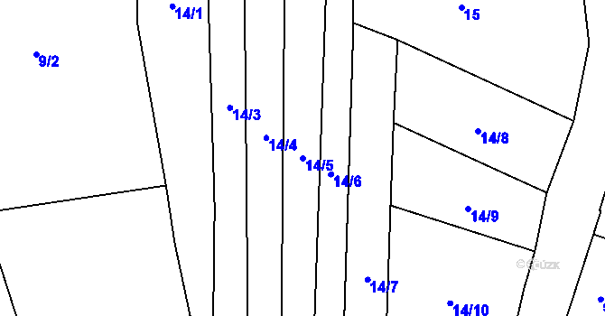 Parcela st. 14/5 v KÚ Libotyně, Katastrální mapa