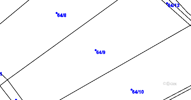 Parcela st. 64/9 v KÚ Libotyně, Katastrální mapa
