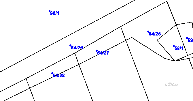 Parcela st. 64/27 v KÚ Libotyně, Katastrální mapa
