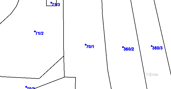 Parcela st. 70/1 v KÚ Libotyně, Katastrální mapa