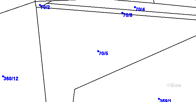 Parcela st. 70/5 v KÚ Libotyně, Katastrální mapa