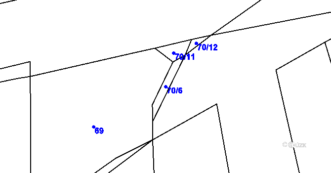 Parcela st. 70/6 v KÚ Libotyně, Katastrální mapa
