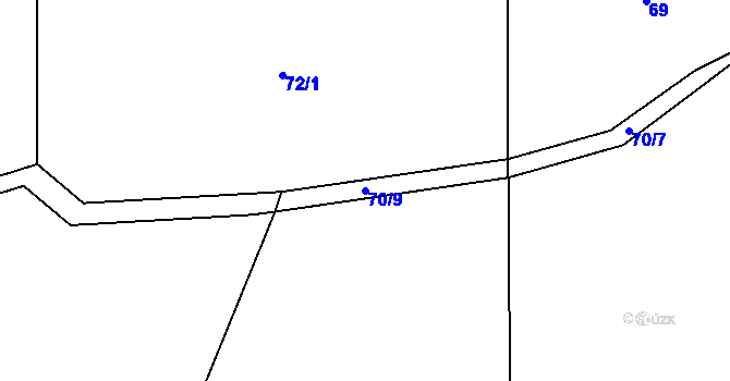 Parcela st. 70/9 v KÚ Libotyně, Katastrální mapa