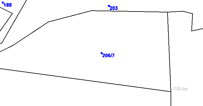 Parcela st. 206/7 v KÚ Libotyně, Katastrální mapa