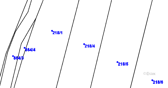 Parcela st. 218/4 v KÚ Libotyně, Katastrální mapa