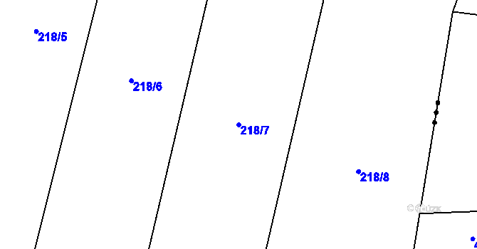 Parcela st. 218/7 v KÚ Libotyně, Katastrální mapa