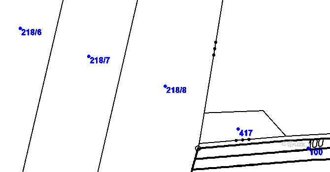 Parcela st. 218/8 v KÚ Libotyně, Katastrální mapa