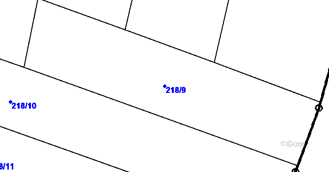 Parcela st. 218/9 v KÚ Libotyně, Katastrální mapa