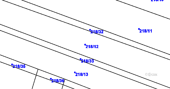 Parcela st. 218/12 v KÚ Libotyně, Katastrální mapa