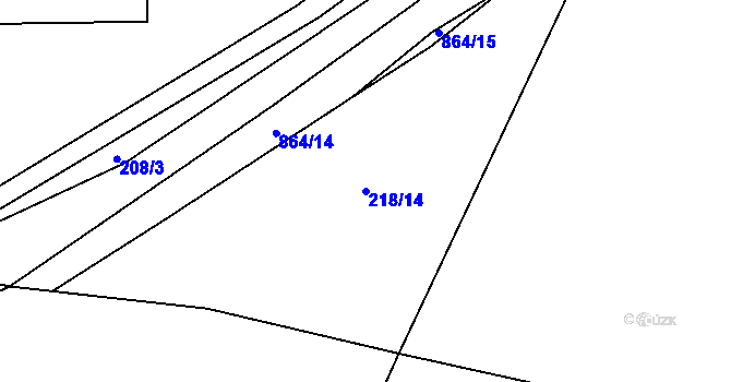 Parcela st. 218/14 v KÚ Libotyně, Katastrální mapa