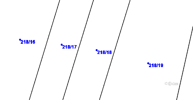 Parcela st. 218/18 v KÚ Libotyně, Katastrální mapa