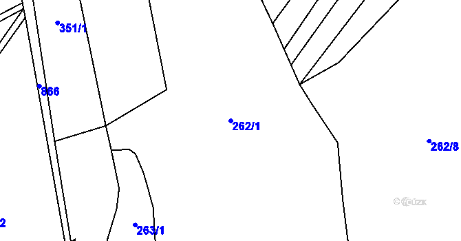 Parcela st. 262/1 v KÚ Libotyně, Katastrální mapa