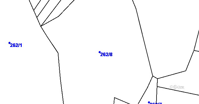 Parcela st. 262/8 v KÚ Libotyně, Katastrální mapa