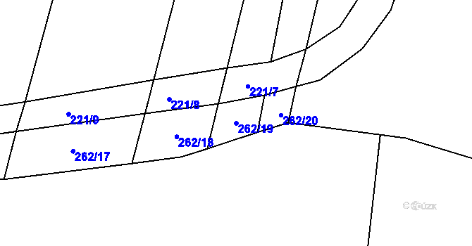 Parcela st. 262/19 v KÚ Libotyně, Katastrální mapa