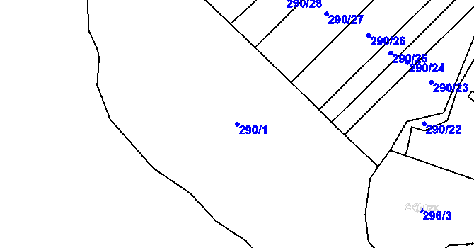 Parcela st. 290/1 v KÚ Libotyně, Katastrální mapa