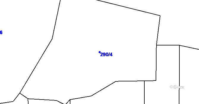 Parcela st. 290/4 v KÚ Libotyně, Katastrální mapa